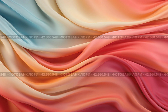 Luxurious Smooth wavy silk. Generate Ai. Стоковое AI-изображение, AI-художник Иван Рябоконь / Фотобанк Лори