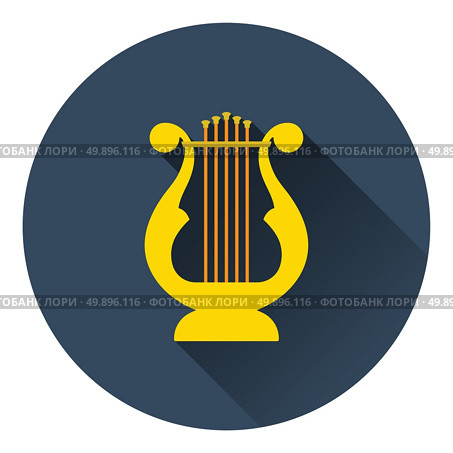 Lyre icon. Flat color design. Vector illustration. Стоковая иллюстрация, агентство Ingram Publishing / Фотобанк Лори