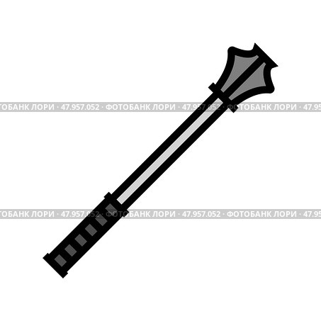 mace weapon military color icon vector illustration. Стоковая иллюстрация, иллюстратор Vectorwin / Фотобанк Лори