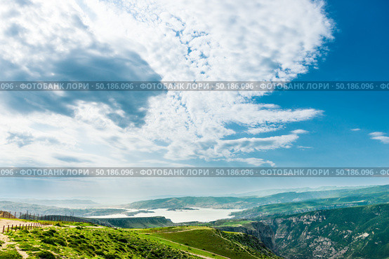 Magnificent view of the Chirkey reservoir in the mountains of the North Caucasus of Dagestan. Russia. Стоковое фото, фотограф Константин Лабунский / Фотобанк Лори