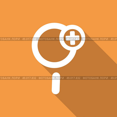 Magnify icon Icon with a long shadow. Стоковая иллюстрация, агентство Ingram Publishing / Фотобанк Лори