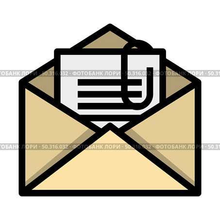 Mail With Attachment Icon. Editable Bold Outline With Color Fill Design. Vector Illustration. Стоковая иллюстрация, агентство Ingram Publishing / Фотобанк Лори