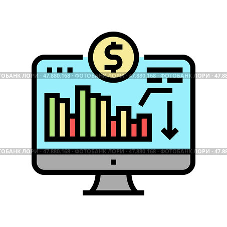 maintaining minimum required account balance color icon vector illustration. Стоковая иллюстрация, иллюстратор Vectorwin / Фотобанк Лори