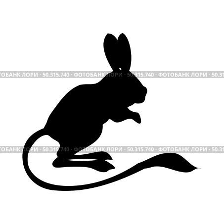 Malossian jerboa silhouette. Smooth and clean lines. High detailed Malossian jerboa silhouette. Vector Illustration.. rodents silhouettes. Стоковая иллюстрация, агентство Ingram Publishing / Фотобанк Лори