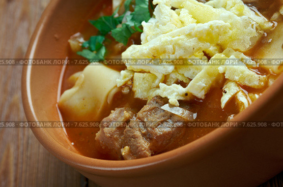 Mampar Uighur soup -  Уйгурский суп. Среднеазиатская кухня. Стоковое фото, фотограф Александр Fanfo / Фотобанк Лори