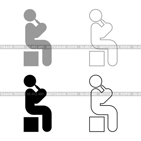 Man drinking alcohol from bottle of beer wine drunk people concept stick use beverage drunkard booze sit on box set icon grey black color vector illustration image simple solid fill outline contour line thin flat style. Man drinking alcohol from bottle of beer wine drunk people concept stick use beverage drunkard booze sit on box set icon grey black color vector illustration image solid fill outline contour line thin flat style. Стоковая иллюстрация, агентство Ingram Publishing / Фотобанк Лори