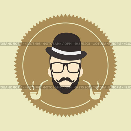 man hipster avatar user picture cartoon character vector illustration. cartoon guy avatar picture. Стоковая иллюстрация, агентство Ingram Publishing / Фотобанк Лори