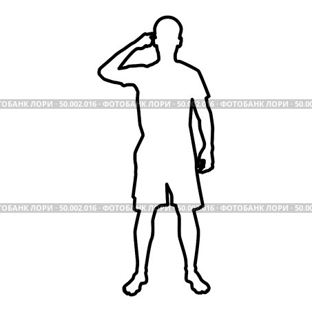 Man pointing at the temple with a finger silhouette front view Need thinking concept icon black color vector illustration flat style simple image outline. Стоковая иллюстрация, агентство Ingram Publishing / Фотобанк Лори