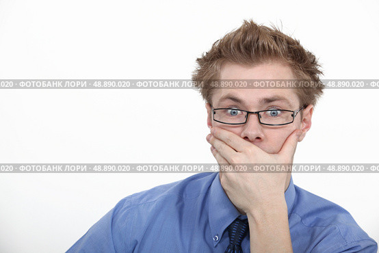 Man staring in astonishment. Стоковое фото, агентство Ingram Publishing / Фотобанк Лори
