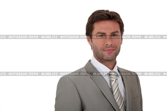 Man wearing suite white background. Стоковое фото, агентство Ingram Publishing / Фотобанк Лори