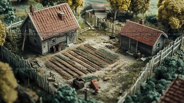 mapping disassembling rural land plot ai generated. Стоковое AI-изображение, AI-художник Vectorwin / Фотобанк Лори