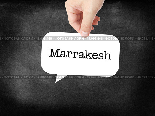 Marrakesh written on a speechbubble. Стоковое фото, агентство Ingram Publishing / Фотобанк Лори