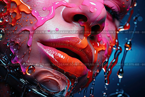 Masterful Color Figuration: Glittery Advertisement. Стоковое AI-изображение, AI-художник Ярославский Максим / Фотобанк Лори