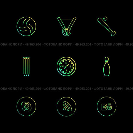 medal , compass , skype , wifi , behance , sports , games , fitness , athletics , football , bodybuilding , snooker , ball , cricket , tennis , stopwatch , golf  , social , media , icon, vector, design,  flat,  collection, style, creative,  icons. Стоковая иллюстрация, агентство Ingram Publishing / Фотобанк Лори