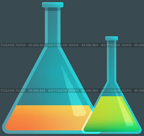 Medical structure and blood components. Flask with biomaterial components, test tube flask with substance for researchers. Liquid laboratory analysis. Chemical lab science medical research laboratory. Vector medical icon structure and blood components. Flask with biomaterial components, test tube. Стоковая иллюстрация, агентство Ingram Publishing / Фотобанк Лори