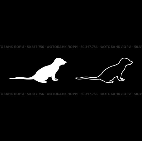 Meerkat in pose Suricata Suricatta silhouette white color vector illustration solid outline style simple image. Meerkat in pose Suricata Suricatta silhouette white color vector illustration solid outline style image. Стоковая иллюстрация, агентство Ingram Publishing / Фотобанк Лори