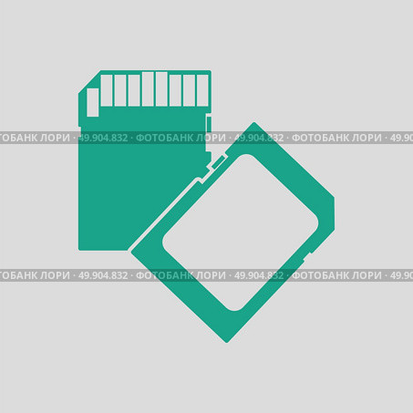 Memory card icon. Gray background with green. Vector illustration. Стоковая иллюстрация, агентство Ingram Publishing / Фотобанк Лори