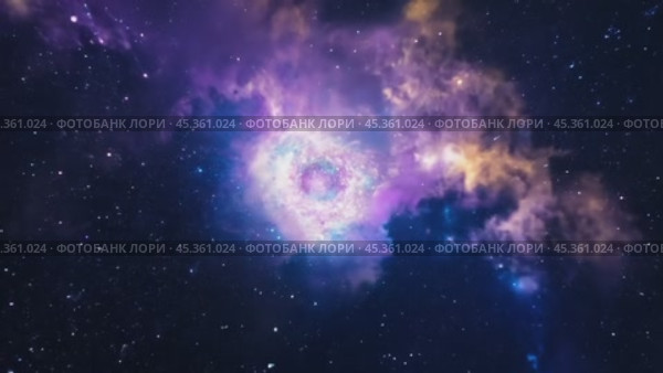 Mesmerizing rotation of a colorful nebula in the depths of outer space. Стоковое видео, видеограф Данил Руденко / Фотобанк Лори