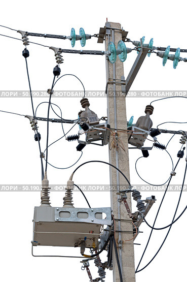 Металлическая опора высоковольтной линии электропередачи. Electric tower high voltage post. Стоковое фото, фотограф Татьяна Д / Фотобанк Лори