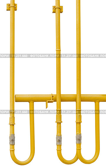 Металлические газовые трубы на белом фоне. Old metal pipe with valve on white background. Стоковое фото, фотограф Татьяна Д / Фотобанк Лори