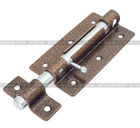 Металлический шпингалет на белом фоне. Metal latch isolated on white background. Стоковое фото, фотограф Татьяна Д / Фотобанк Лори