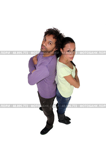 Metis couple standing back to back. Стоковое фото, агентство Ingram Publishing / Фотобанк Лори