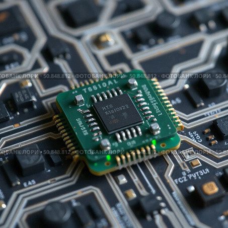 Микропроцессор. Стоковое AI-изображение, AI-художник Инна Пецко / Фотобанк Лори