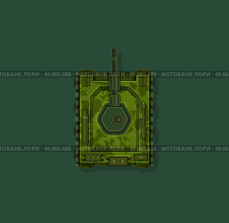 Military tank flat design background. Army tank, military vehicle, weapon army, war and battle, cannon armor, machine transport, armored transportation illustration. Green tank. Game tank. Стоковая иллюстрация, агентство Ingram Publishing / Фотобанк Лори