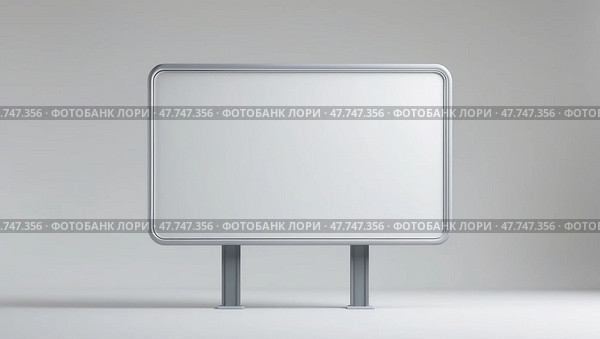 Minimalist white billboard design. Стоковое AI-изображение, AI-художник Андрей Бакусов / Фотобанк Лори