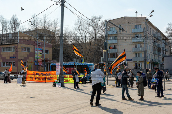 Митинг НОД в Москве около станции метро "Щелковская" (2019 год). Редакционное фото, фотограф Alexei Tavix / Фотобанк Лори