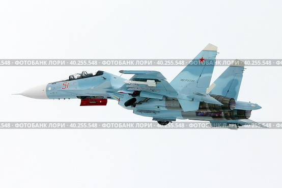 Многоцелевой истребитель Су-30СМ ВКС России (2019 год). Редакционное фото, фотограф Александр Тарасенков / Фотобанк Лори
