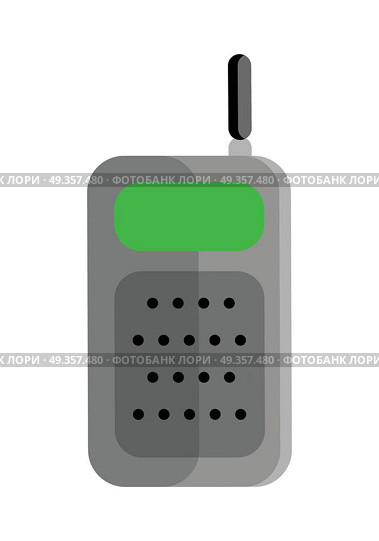 Mobile radio vector illustration in flat style design. Equipment for tourists, police, builders, drivers communication. Personal portable radio illustration. Isolated on white background. . Mobile Radio Vector Illustration in Flat Design.. Mobile Radio Vector Illustration in Flat Design. Стоковая иллюстрация, агентство Ingram Publishing / Фотобанк Лори