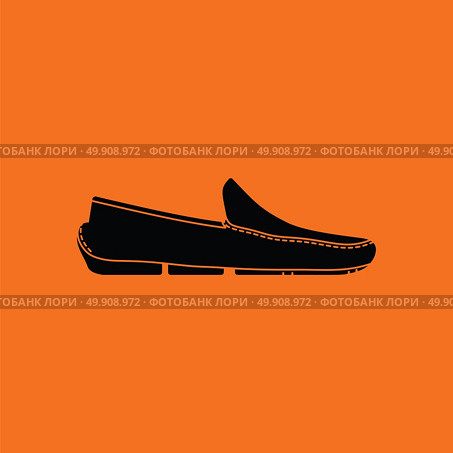 Moccasin icon. Orange background with black. Vector illustration. Стоковая иллюстрация, агентство Ingram Publishing / Фотобанк Лори