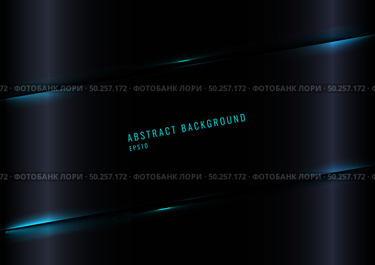 Modern Black Glossy Gradient Color Background with Blue Laser Lighting Effect. Vector Illustration. Стоковая иллюстрация, агентство Ingram Publishing / Фотобанк Лори