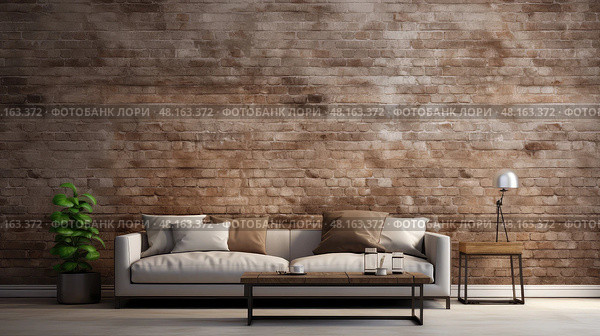 modern light brown brick wall ai generated. Стоковое AI-изображение, AI-художник Vectorwin / Фотобанк Лори