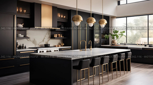 modern updated kitchen ai generated. Стоковое AI-изображение, AI-художник Vectorwin / Фотобанк Лори