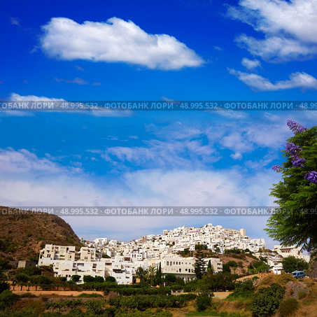 Mojacar in Almeria village skyline in Mediterranean Spain. Стоковое фото, агентство Ingram Publishing / Фотобанк Лори