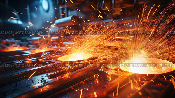 molten welding fire. Стоковое AI-изображение, AI-художник Vectorwin / Фотобанк Лори