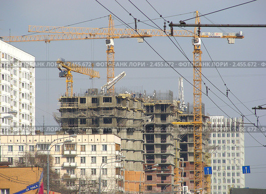 Москва. Строительство домов на Щелковском шоссе (2010 год). Редакционное фото, фотограф lana1501 / Фотобанк Лори