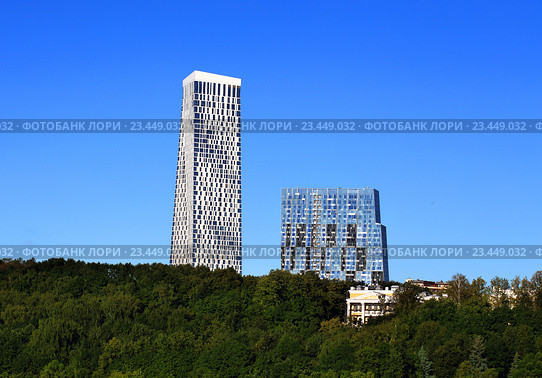 Москва, здания многофункционального комплекса, ул. Пырьева, 2 (2016 год). Стоковое фото, фотограф Владимир Приземлин / Фотобанк Лори