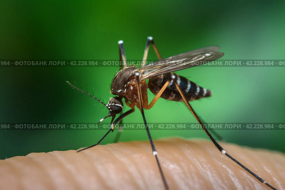 Mosquito skin insect. Generate Ai. Стоковое AI-изображение, AI-художник Иван Рябоконь / Фотобанк Лори