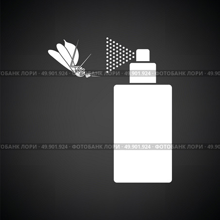 Mosquito spray icon. Black background with white. Vector illustration. Стоковая иллюстрация, агентство Ingram Publishing / Фотобанк Лори