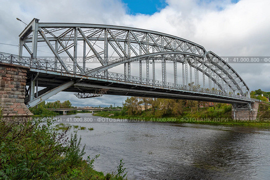 Мост Белелюбского. Боровичи, Новгородская область (2021 год). Стоковое фото, фотограф Александр Щепин / Фотобанк Лори