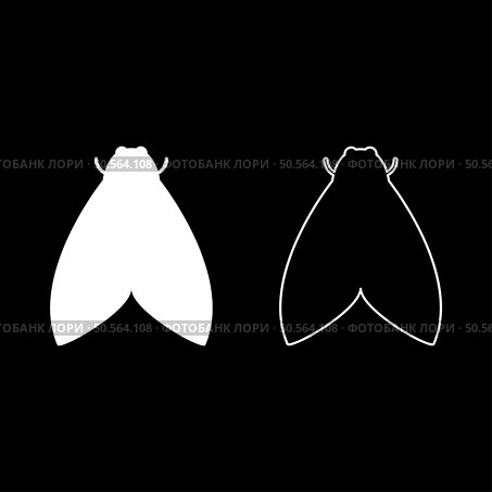 Moth butterfly clothing set icon white color vector illustration image simple solid fill outline contour line thin flat style. Moth butterfly clothing set icon white color vector illustration image solid fill outline contour line thin flat style. Стоковая иллюстрация, агентство Ingram Publishing / Фотобанк Лори