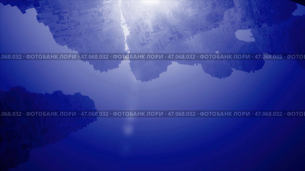 Motion.A large depth of outgoing water and huge stones sticking out in cartoon animation. Стоковая иллюстрация, иллюстратор David Kashakhi / Фотобанк Лори
