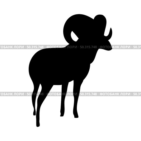 Mountain sheep silhouette. Smooth and clean lines. High detailed Mountain sheep silhouette. Vector Illustration.. deer and goats silhouettes set. Стоковая иллюстрация, агентство Ingram Publishing / Фотобанк Лори
