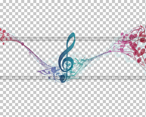 Multicolour  musical notes staff background. Vector illustration with transparency EPS10.. notes staff. Стоковая иллюстрация, агентство Ingram Publishing / Фотобанк Лори