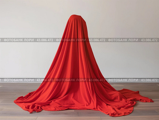 Mystery under Red Cloth. Стоковое AI-изображение, AI-художник Кирилл Черезов / Фотобанк Лори