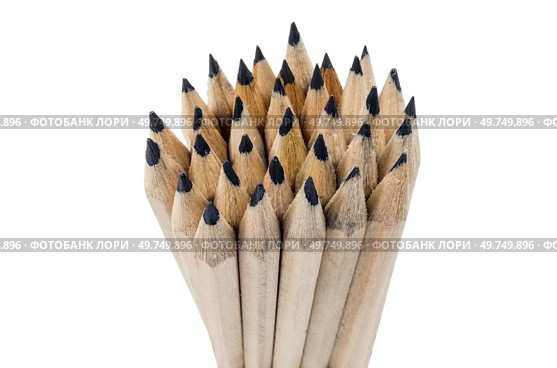 Набор чертежных карандашей на белом фоне. A set of drawing pencils on a white background. Стоковое фото, фотограф Татьяна Д / Фотобанк Лори