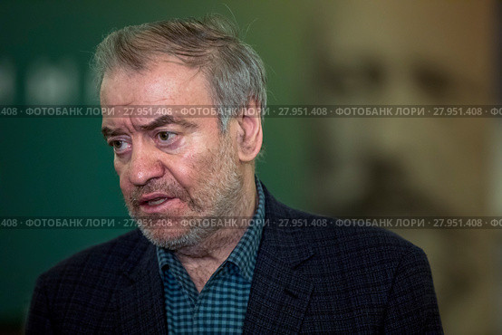 Народный артист РФ, российский дирижёр Валерий Абисалович Гергиев дает интервью федеральному каналу в городе Москве (2018 год). Редакционное фото, фотограф Николай Винокуров / Фотобанк Лори